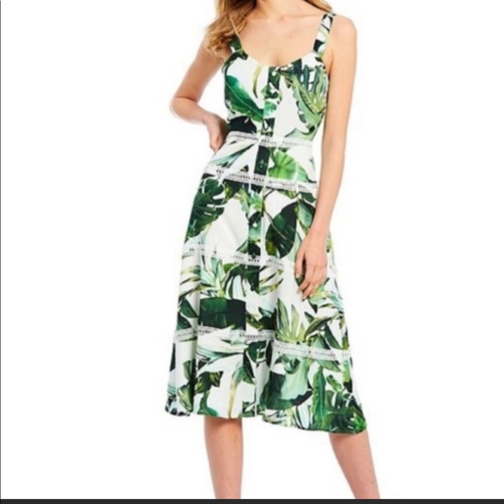 [Gianni Bini] Monica Ivory Palm Midi Cotton Dress